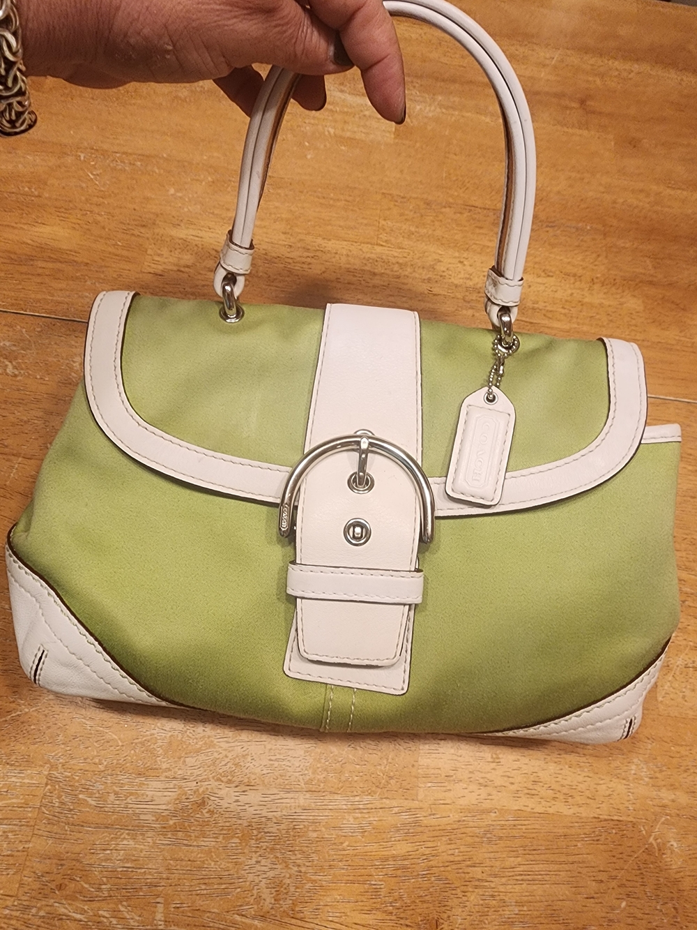 2005 vintage Coach Hamptons Buckle Canvas Shoulder Bag
